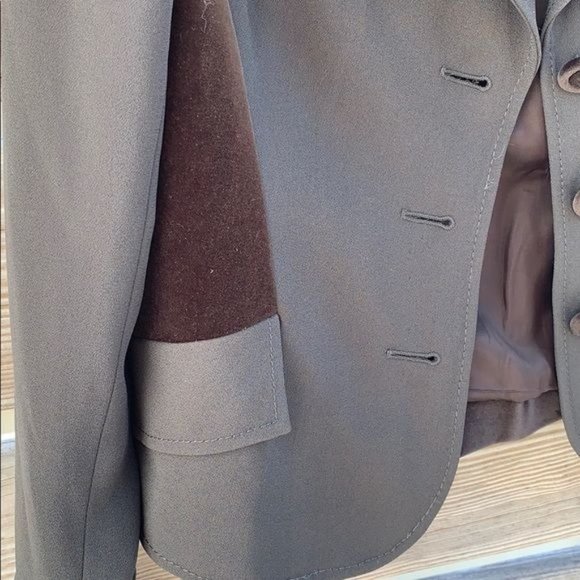 Bloomingdale's Brown Blazer with Black Accents - Picture 3 of 5